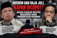 Nusron dan Raja Juli, Kapan Dicopot? Jangan Biarkan Menteri Mencoreng Nama Pemerintahan Prabowo